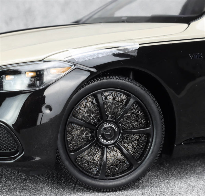 Almost Real Mercedes Maybach S-Class S680 Dark Night Series Haosha Silver/Agate Black 1:18 Car Pre-built Model view3