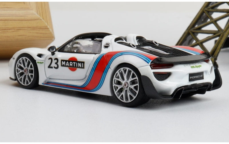 1:64 Porsche 918 Spyder Martini TOP LUX Convertible DIECAST Car Model