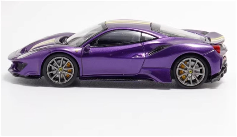 Ichiban Model Ferrari 488 Novitec Pista Purple Super Racing Limited Edition 399pcs ONLY 1:64 Car Pre-built Model