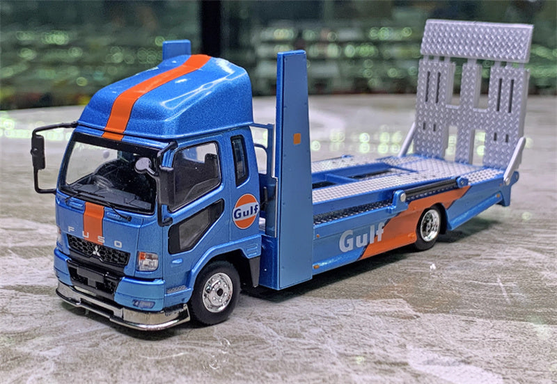GCD Mitsubishi Fuso Fighter Double deck tow trucks right hand drive Gulf Painting 1:64 Truck Pre-built Model view1