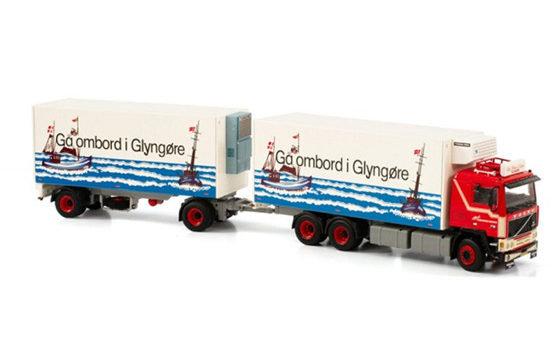 WSI VOLVO F12 6X2 TAG AXLE RIGED TRUCK REEFER COMBI - 5 AXLE ALFRED PEDERSEN 1:50 Truck Pre-built Model