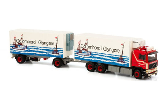 WSI VOLVO F12 6X2 TAG AXLE RIGED TRUCK REEFER COMBI - 5 AXLE ALFRED PEDERSEN 1:50 Truck Pre-built Model