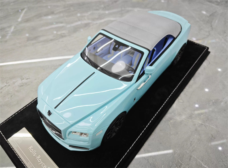 HH Model Rolls Royce Convertible Dawn BB Edition Mint Green 1:18 Car Pre-built Model view10