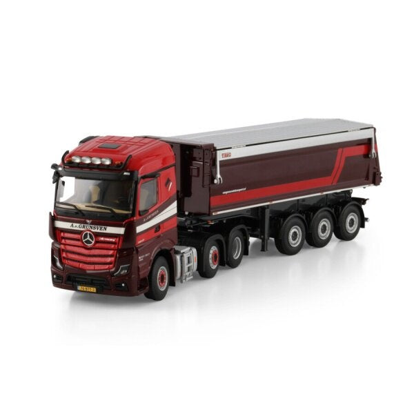 1:50 MB A. VAN GRUNSVEN ACTROS MP5 6X2 TIPPER TRAILER 3 AXLE WSI   DIECAST Model