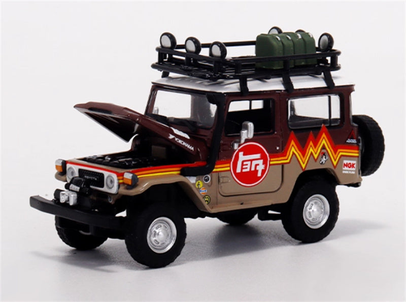 Rhino Model Toyota FJ40 Land Cruiser J40/LC40 Brown red double spelling 1:64 Truck Pre-built Model view1