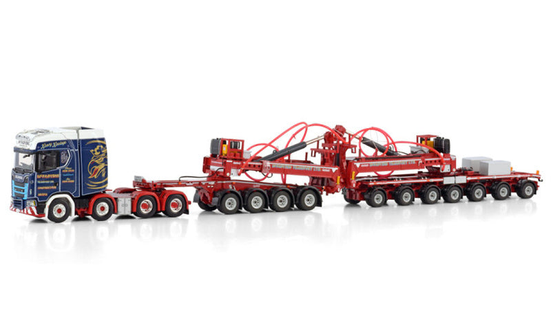WSI  SCANIA S HIGHLINE CS20H 8X4 WIND MILL TRAILER WITH 4 AXLE DOLLY - 7 AXLE MCFADYENS 1:50 Truck Pre-built Model