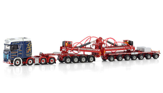 WSI  SCANIA S HIGHLINE CS20H 8X4 WIND MILL TRAILER WITH 4 AXLE DOLLY - 7 AXLE MCFADYENS 1:50 Truck Pre-built Model
