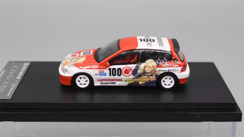 SW Honda Civic EG6 V2 White Wheel Limited Edition 499PCS ONLY 1:64 Car Pre-built Model view8