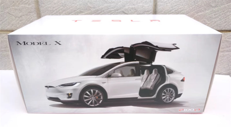 TESLA MODEL X pure electric SUV Pearlescent white 1:18 Car Pre-built Model