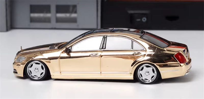 SW Mercedes Benz S600L W221 electroplated gold Limited Edition 399PCS ONLY 1:64 car Pre-built Model view2
