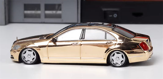 SW Mercedes Benz S600L W221 electroplated gold Limited Edition 399PCS ONLY 1:64 car Pre-built Model view2