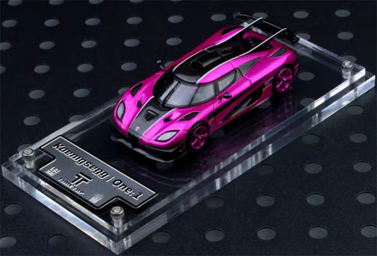 TIME TOP Koenigsegg One:1 Pearlescent Rose Red 1:64 Car Pre-built Model view1