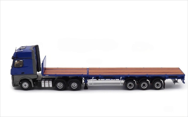 GCD Mercedes Benz Actros 3-Axle Gigaspace 6x2 Semi-trailer truck & scaleble Blue LHD 1:64 Truck Pre-built Model view4