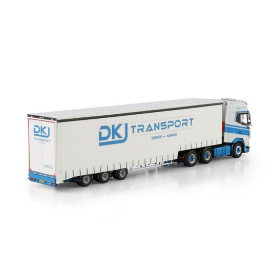 1:50 DAF DKJ TRANSPORT XG + 6X2 SEMI WITH CURTAIN 3 AXLE WSI Diecast Model