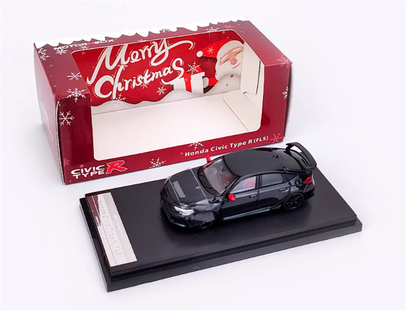 MOTORHELIX Honda Civic Type R FL5 Black Christmas Livery 1:64 car Pre-built Model view1