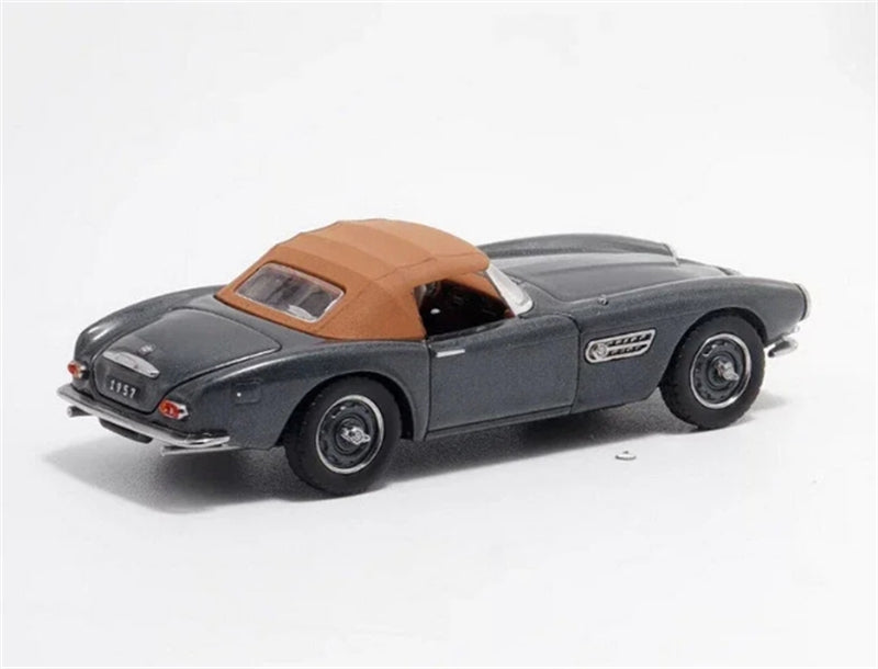 GFCC BMW 507 Roadster Retro Car 1957 Grey Convertible Softtop 1:64 car Pre-built Model view6