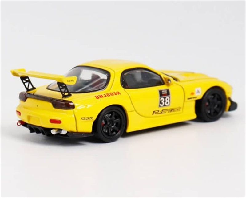 1:64 Mazda RX-7 RE Amemiya‌ Yellow 38# BSC DIECAST Limited Edition 499pcs ONLY Model