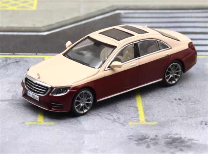 Master Mercedes Benz S-Class S450 W222 Red gold dual color 1:64 Car Pre-built Airliner Model Display view1