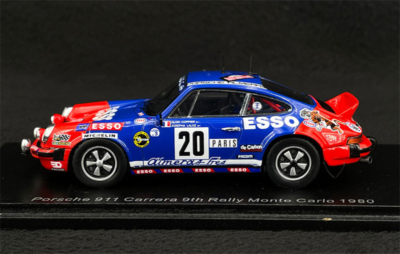 Spark Porsche 911 Carrera 9th #20 Rally Monte Carlo 1980 A.COPPIER - J.LALOZ 1:43 Car Pre-built Model view3