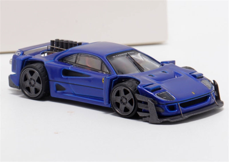 Autobots Models Ferrari F40 Yasid sports car Explosive redesign Blue 1:64 Car Pre-built Model view5