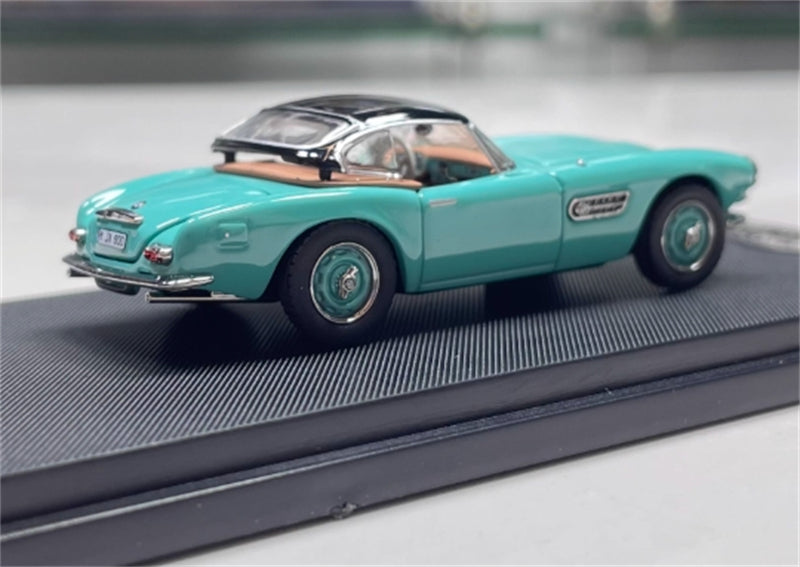 GFCC BMW 507 Roadster Retro Car 1957 Light Green Convertible hardtop 1:64 car Pre-built Model view5