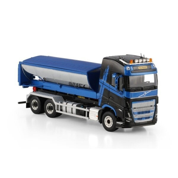 1:50 Volvo FH5 RIGED TRUCK WITH HOOKLIFT SYSTEM 6X4 + ASPHALT CONTAINER WSI DIECAST Model