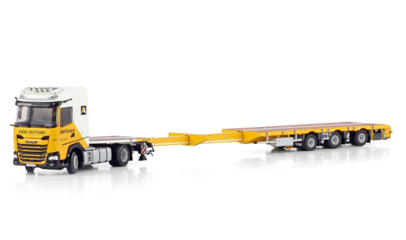 WSI  DAF XG 4X2 FLATBED MEGA TRAILER - 3 AXLE Aertssen 1:50 Truck Pre-built Model