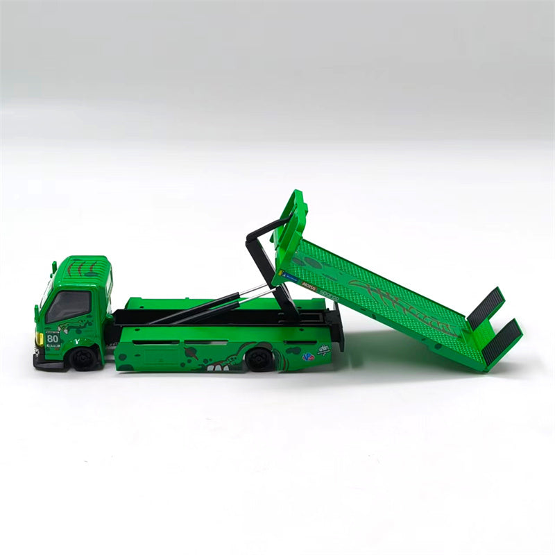 1:64 Hino H300 Dinosaur Painting Green Mega Gear DIECAST Model