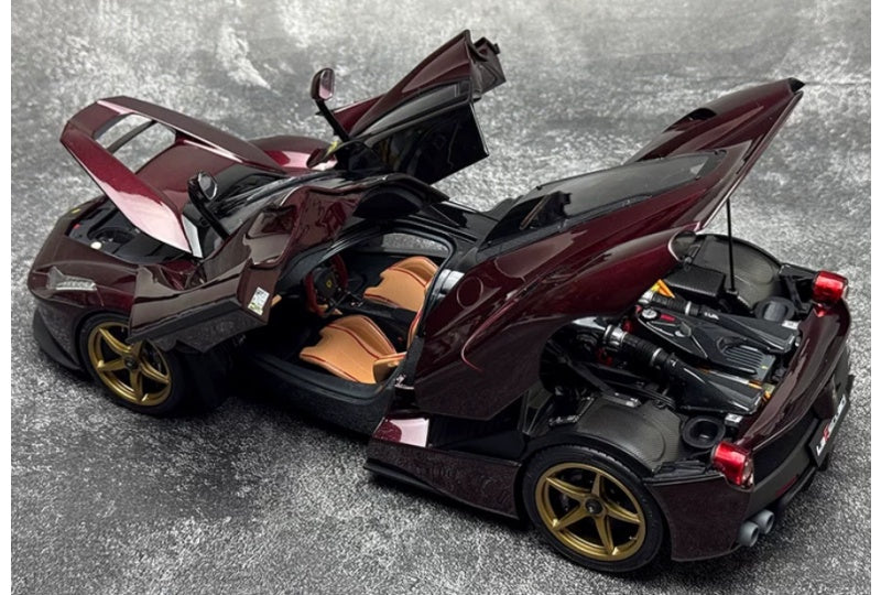1:18 Ferrari LaFerrari  Gemstone Red Black Top - Gold Wheel BBR MODELS  DIECAST Model
