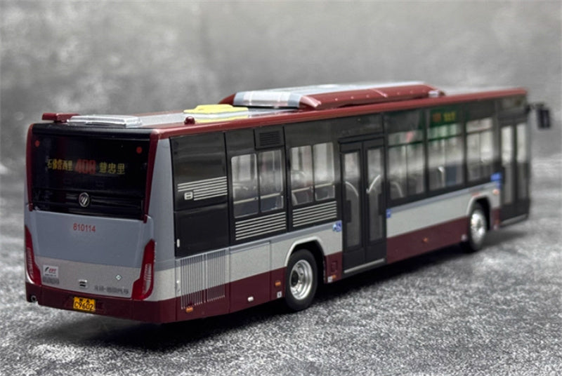 Beijing Public Transport Foton Ouhui BJ6123C7BDC-2 408 Route Bus burgundy 1:64 Bus Pre-built Model view7