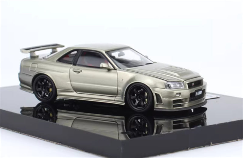 1:43 Nissan GTR Nismo R34 Z-TUNE  Emerald Green  PGM x onemodel Deluxe Edition Black base Limited Edition 688PCS ONLY DIECAST Car Model