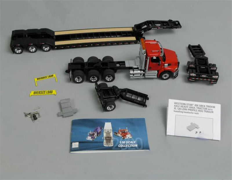 CATERPILLAR Western Star 49X Tridem axle + XL 120 Trailer 1/50 Truck Pre-built Model