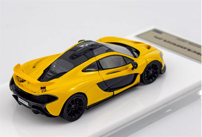 DMH McLaren P1 supercar Metal yellow black wheel 1:64 Car Pre-built Airliner Model Display view4