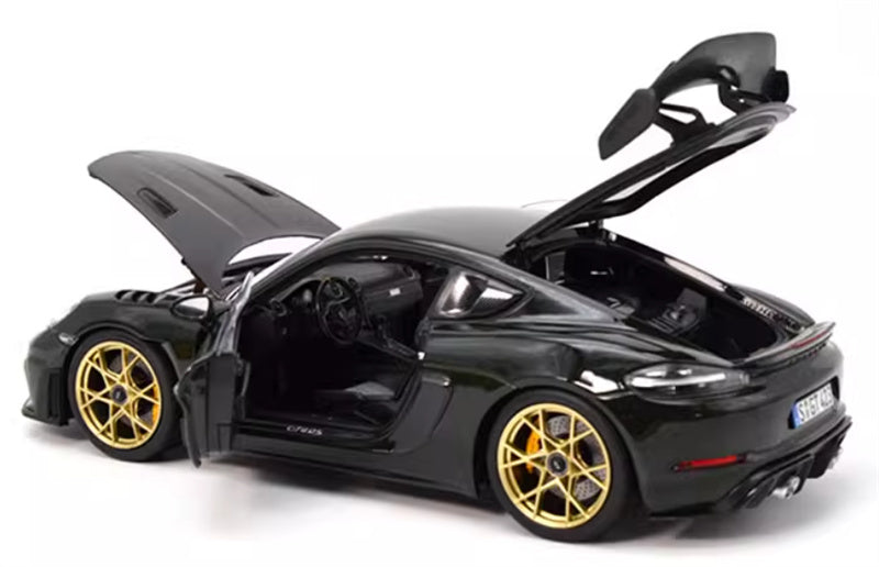 NOREV 2023 Porsche Cayman GT4 RS sports car Hard top dark green 1:18 Car Pre-built Model view7