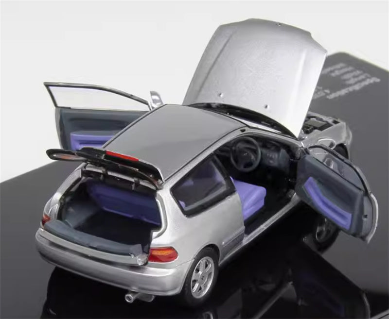 LCD-MODELS Honda Civic SiR II EG6 Fully open silver 1:43 Car Pre-built Model view6