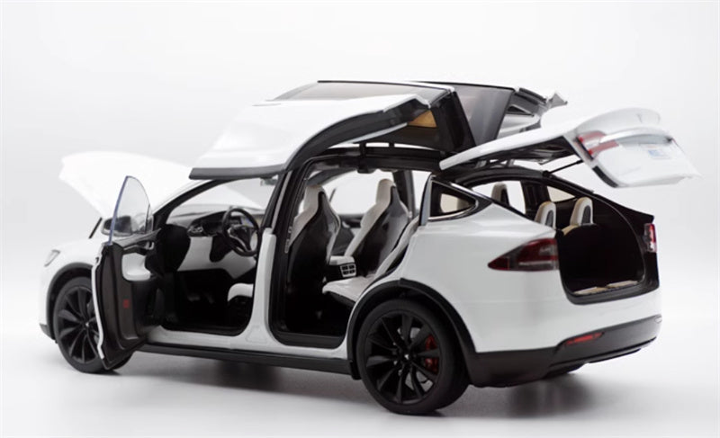 TESLA MODEL X pure electric SUV Pearlescent white 1:18 Car Pre-built Model