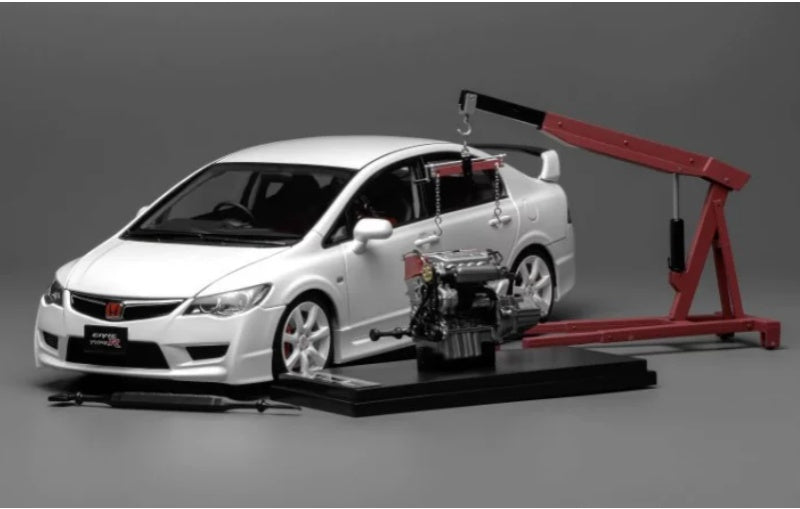 1:18 Honda Civic Type R FD2 Late Version MotorHelix Limited Edition 599PCS ONLY Premium White Pearl Diecast Model view1