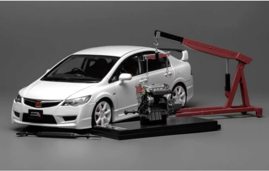 1:18 Honda Civic Type R FD2 Late Version MotorHelix Limited Edition 599PCS ONLY Premium White Pearl Diecast Model view1
