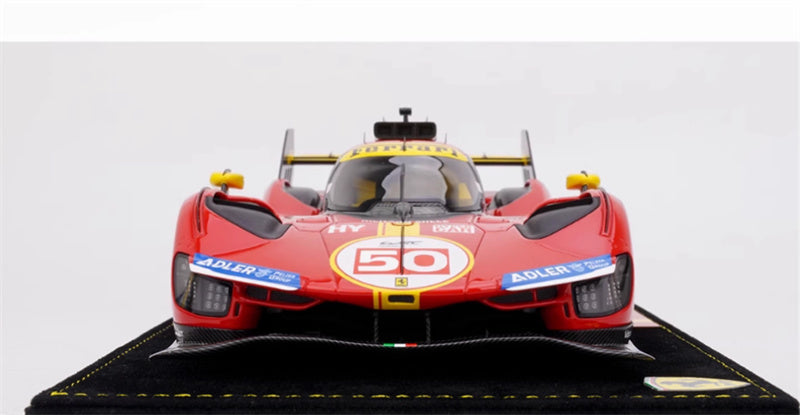 BBR MODELS Ferrari 499P #50 Hypercar Launch Edition 2022 red Black velvet base Adler Michelin Vistajet Hyper car Richard Mille 1:18 Car Pre-built Model view7