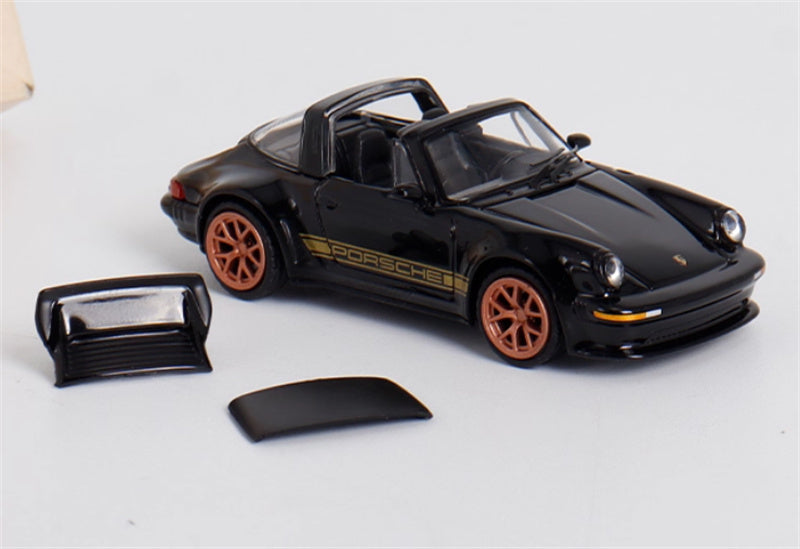Rhino Model Porsche Singer Turbo Study 930 Black Convertible version 1:64 Car Pre-built Model view1