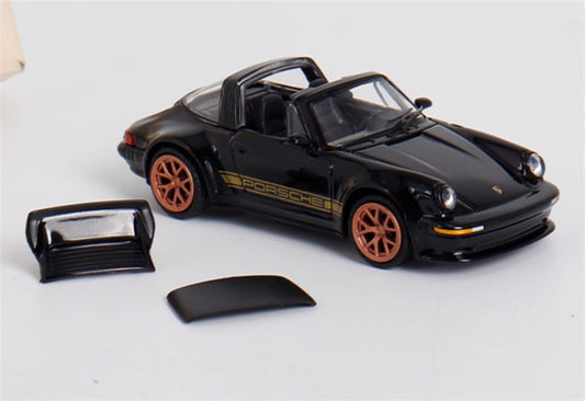 Rhino Model Porsche Singer Turbo Study 930 Black Convertible version 1:64 Car Pre-built Model view1