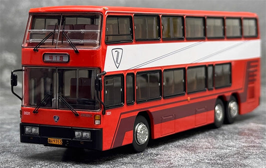 AUTO-GLIMPSE JLY6121S Jinling double layer Original factory paint Special 1 Route red 1:64 Bus Pre-built Model view1