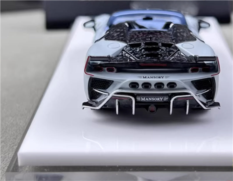 HKM Premium Mansory modified version Ferrari SF90 F9XX supercar grey convertible Limited Edition 1:64 Car Pre-built Airliner Model Display view6