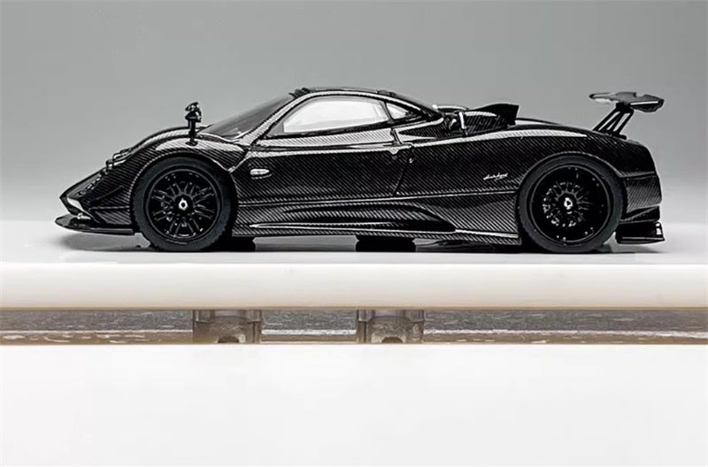 HH Model Pagani Zonda Tricolore Black carbon fiber - hardtop version 1:64 Car Pre-built Model view3