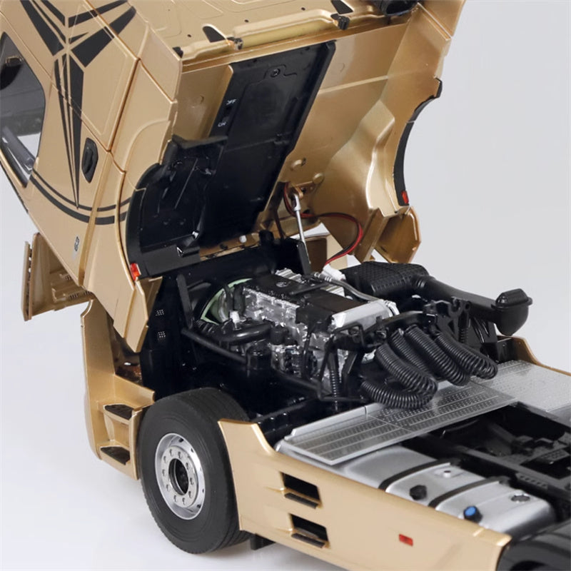 NZG Mercedes Benz Actros Lohr Champagne gold Benz logo + double-layer trailer KIT 1:18 DIECAST Truck Lorry