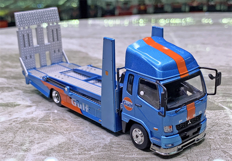 GCD Mitsubishi Fuso Fighter Double deck tow trucks right hand drive Gulf Painting 1:64 Truck Pre-built Model view9