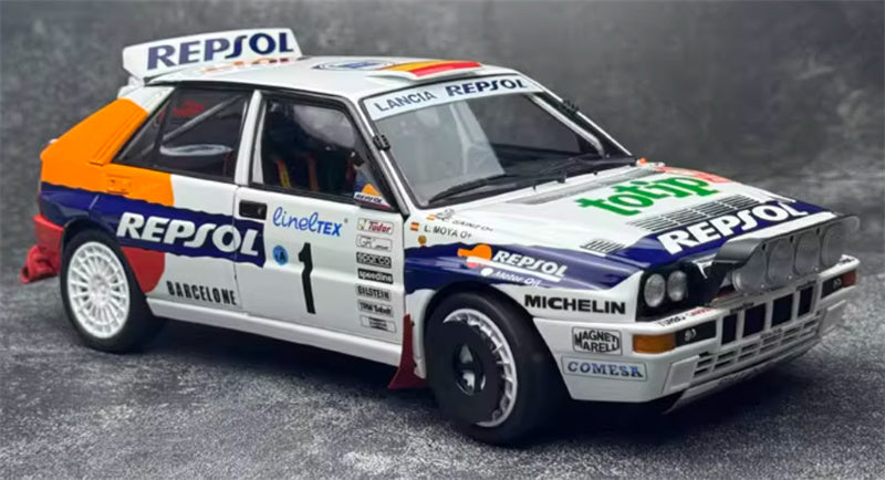 Kyosho Lancia Delta HF Integrale sainz 1993 Monte Carlo #1 totip REPJOL CunelTex MICHELIN MHAGNET MARELL COMESA BARCELONE 1:18 Car Pre-built Model view8
