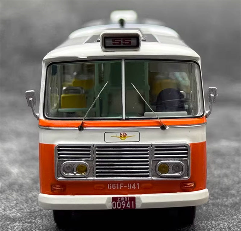AUTO-GLIMPSE Shanghai Bus SK661 articulated trolley bus Orange Route 55 High end version (peak type) 1978-1996 1:64 Bus Pre-built Model view6