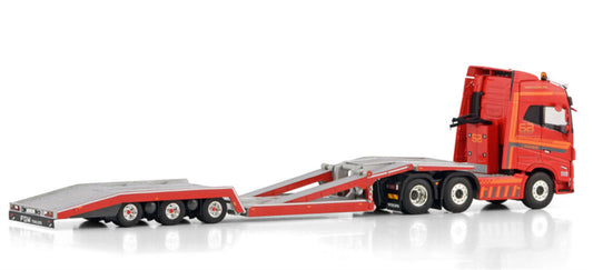 WSI  VOLVO FH5 GLOBETROTTER 6X2 TWIN STEER TRUCK TRANSPORTER - 3 AXLE SATER AUTO FGM Trailers 1:50 Truck Pre-built Model