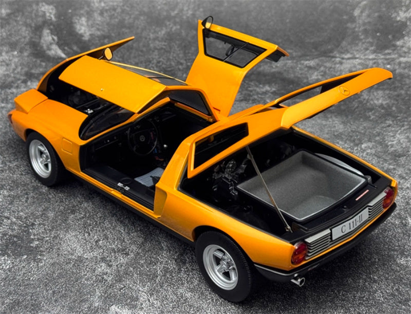 NOREV Mercedes Benz C111 Gull Wing Door Concept Car orange 1:18 Car Pre-built Model view5